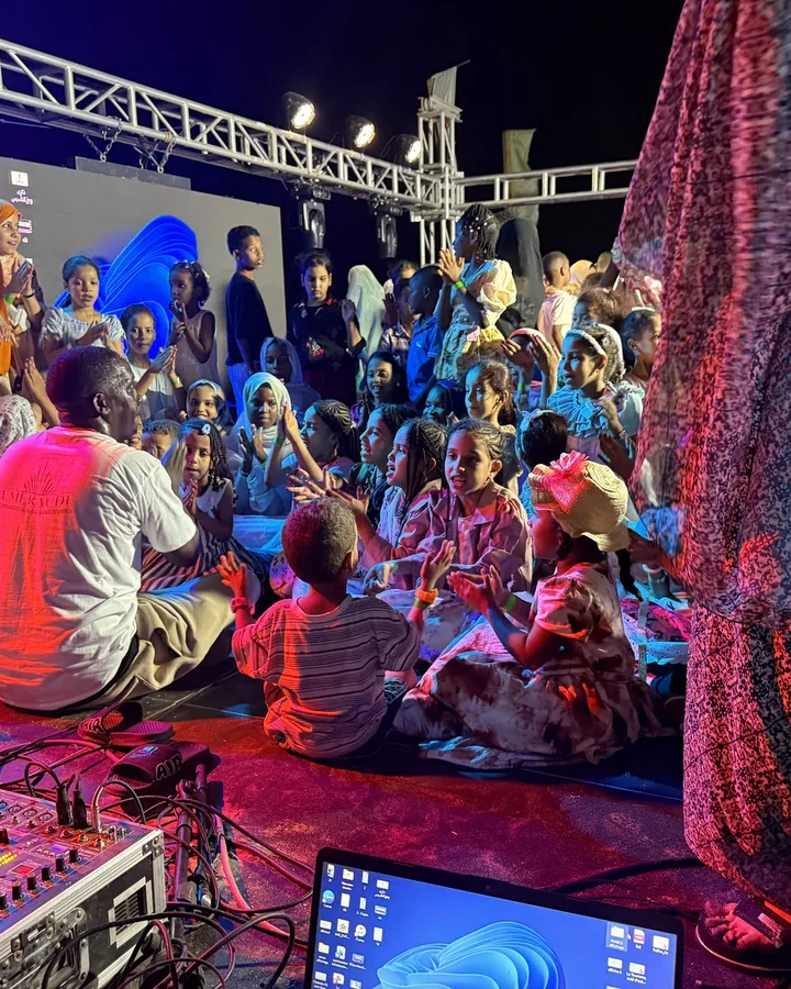 Le public de Festi'Eid au pied de la scène, sous les lumières