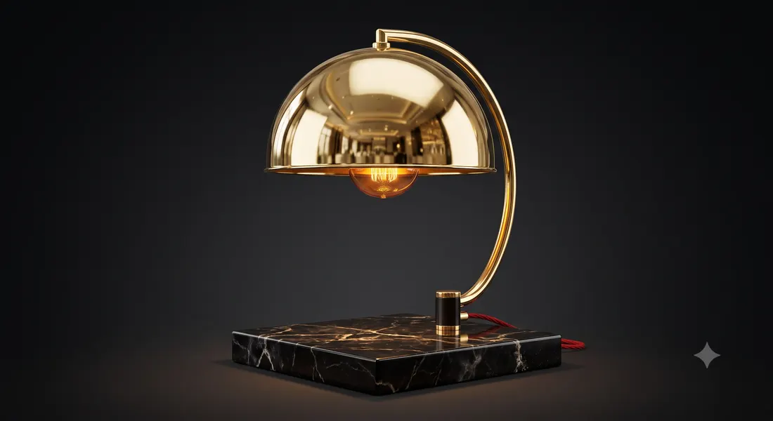 Lampe d'ambiance dorée