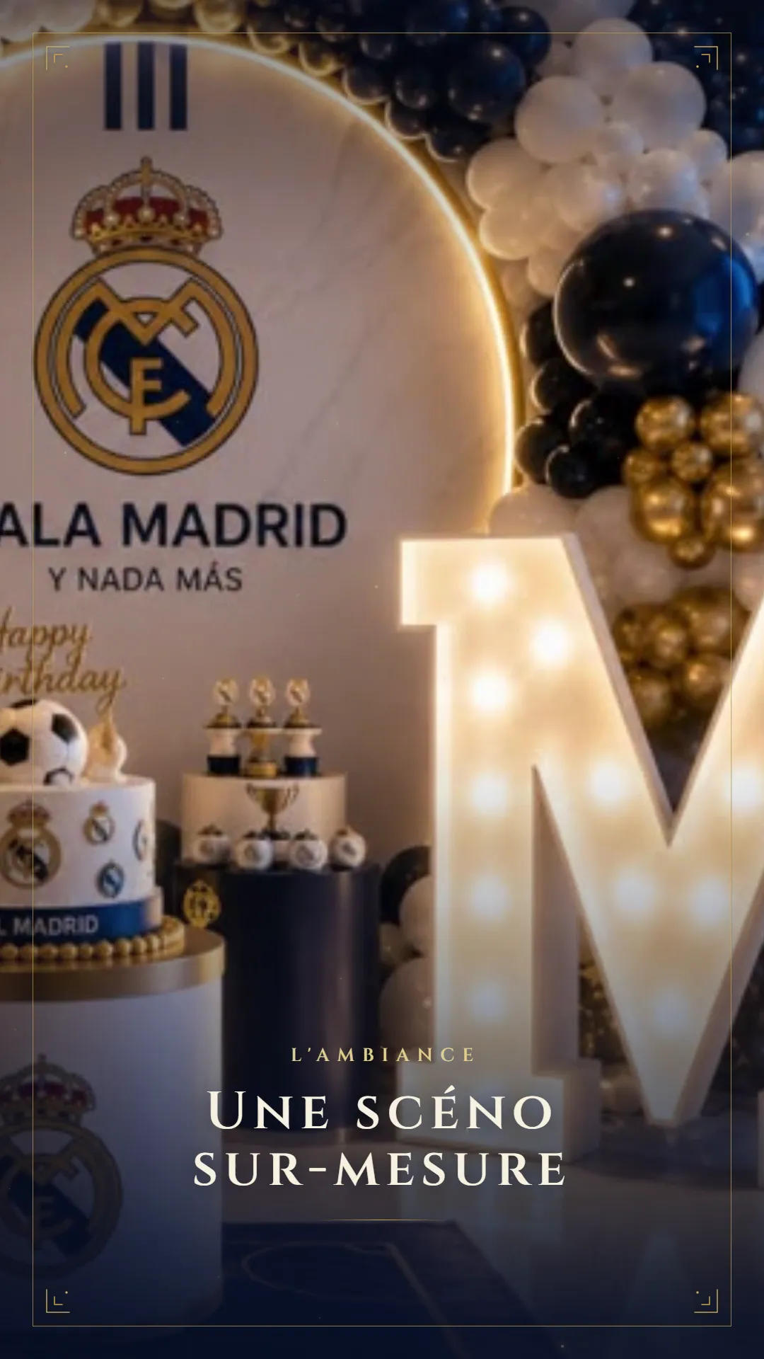 Installation d'anniversaire au thème Real Madrid