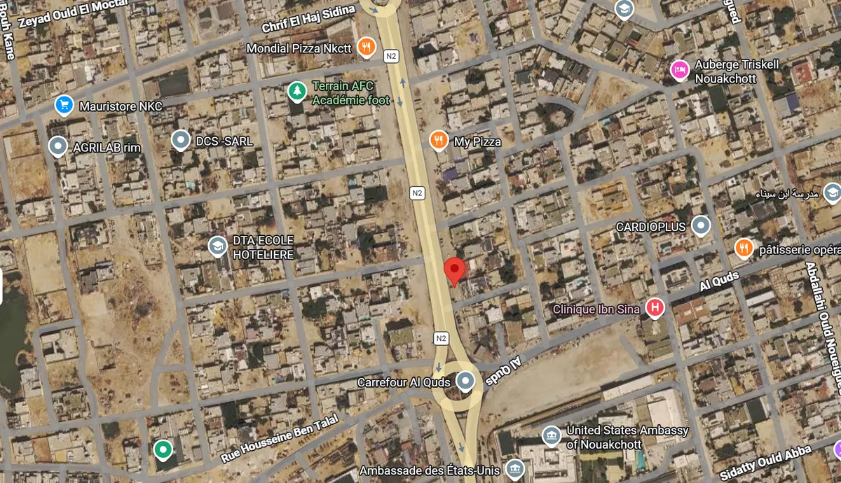 Localisation d'Émeraude à Nouakchott — NOT N°254 B, Tevragh Zeina Nord (Carrefour Al Quds)